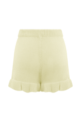 Eleanor Knit Frill Shorts - White